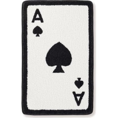 Poker Bathroom Mat Funny Ace of Spades Extra Soft and Absorbent Machine Washable Tumble Dry Non Slip Rug Mat for Bathtub, Shower and Bathroom, Spade, 50x78cm