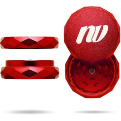 Pyramid Grinder | 2-Piece | Diameter 63 mm | Includes Protective Bag, Cleaning Brush and Pollen Scraper | NVGRINDER (Red)