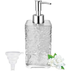 400ml Plastic Soap Dispenser, Transparent Hand Soap Dispenser for Bathroom, Refillable Lotion Pump Bottle Dispenser with Funnel for Dish Soap, Shampoo, Shower Gel, Detergent Dispenser