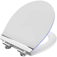Cornat Toilet Seat Lid, Soft LED Lighting at Night, with Acoustic Sensor, Quick Up & Clean Function, Soft-Close Mechanism, Easy Top Mounting