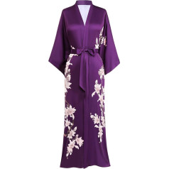Women's Dressing Gown Kimono Flowers Branch Printed Maxi Long Women's Bathrobe Pear Flowers Beach Jacket Bridal Hen Night Party Sleeping Gown