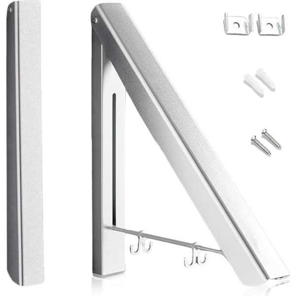 Foldable Clothes Rack, Wall Folding Clothes Hanger, Hanging and Drying Clothes Hanger