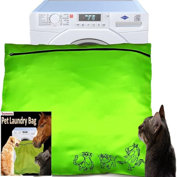 Green Pet Laundry Bag Jumbo Size 80cm x 70cm Prevent Pet Hair Blocking Washing Machine Triple Stitching for Cats Dogs Horses Pet Hair Catcher Toiletry Bag