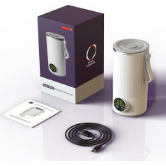 400 ml Travel Kettle Small - Portable Mini Kettle Wireless 6000 mAh, Rechargeable with 4 Gears, Stainless Steel Kettle with Battery, Automatic Shut-Off for Milk