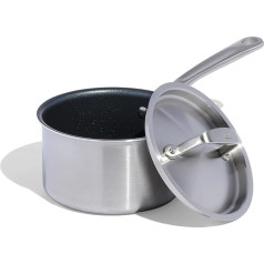 Made In Cookware - 1.89 Litre Non-Stick Sauce Pot with Lid - Made without PFOA - 5-Layer Non-Stick Cooking Pot with Stainless Steel Coating - Professional Cookware - Made in Italy