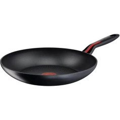 Lagostina Red Wok Line Non-Stick Coating Aluminium Diameter 28 cm Induction Cooking Pot Gas and Oven up to 175 °C Thermal Signal Cooking Indicator Non-Slip Silicone Handles