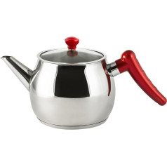 18/10 Stainless Steel Kettle with Glass Lid Induction Base 1.5L