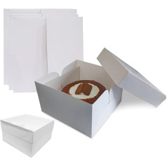 Amour Cake Box (12 x 12 x 6 Inch) - High Quality Sturdy Cardboard Boxes with Lids for Carrying Cakes, Muffins, Donuts, Pastries - Easy Assembly with Locking Mechanism (5)