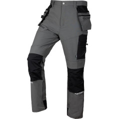 Neo Tools Mix&Match darba bikses, 4 veidu elastīgas, ar kabatām, Cordura, pelēkas/melnas, S izmērs