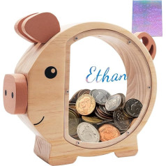 Personalised Wooden Money Box Children Money Box Large Wooden Piggy Bank Money Box Money Box Boys Girls Gift Birthday Christmas Room Decor
