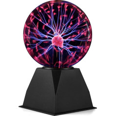 Plasma Ball, Magic Plasma Ball, Plasma Lamp Reacts to Touch and Sound, Gift for Children (15 cm, Red)