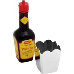 Design Mini Maggi Bottle 125 ml with Stand Maggi Spice Holder Silver-Plated Table Decoration Liquid Spice with Case