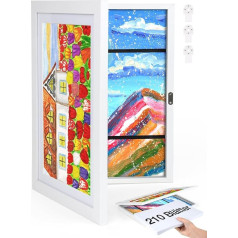 Joyshare A4 Picture Frame Children's Drawings Wooden Picture Frame Change Children's Drawings 25 x 34 x 4 cm White Pack of 1 (Thick)