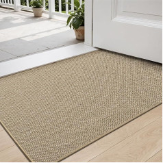 DEXI Indoor Doormat 60 x 90 cm, Non-Slip Dirt Trapper Mat, Washable Door Mat, Thin Entrance Door Mat, Durable Door Mat for Indoor Use, Beige