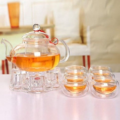 Elegant and useful teapot made of heat-resistant clear glass with large capacity (2)