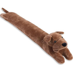 Cute Door Draught Excluder Animal Shape Polyester Brown 86cm x 2cm Heavy Duty Noise and Light Blocker