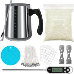 Ohcans Candle Making Kit Supplies, Soy Wax DIY Candle Making for Adults, with 900 ml Candle Make Pouring Pot, Candle Wicks, Wicks Sticker, Wicks Holder, Thermometers