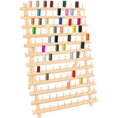 Thread Spool Organizer, Space-Saving Wooden Sewing Storage, Compact Design for Embroidery, Stitching, Quilting, Wig-Making, Neat Thread Holder for Craft Supplies and Projects, (Wood)