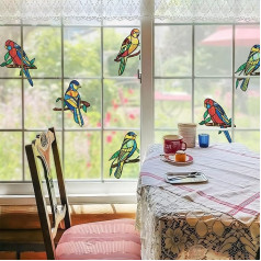 Funlife Original Hand-Drawn Window Stickers, Double Sided Static Adhesive Stickers, Decorative Bird Cling, 38 x 240 cm, Pack of 8