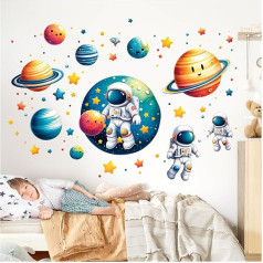 Little Deco DL5041-04 Wall Sticker Space Planets Space Astronaut Wall Sticker Stars Baby Nursery Decoration Wall Decoration