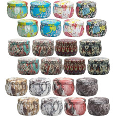 Candle Jars, Flower Language Series Empty Candle Tins, 24 Pieces, Candle Making Set, Candle Making Set & Accessories, Small Tins for Storing and Collecting