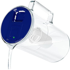 Wessper Glass Water Filter Jug 3 L with Filter Change Counter, Water Jug with Water Filter Cartridges for Drinking Water, BPA-Free, Kettle with Activated Carbon Filter - Blue