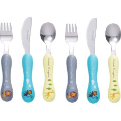 Bon Animal Kingdom 6-Piece Stainless Steel Children's Cutlery Set
