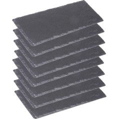Westmark 8 Natural Slate / Serving Plates, with Scratch Protection, Surface: Each 30 x 10 cm, Slate, Tapas + Friends, Anthracite, 694222E3