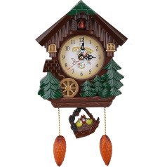 Raguso Traditional Forest Silent Handmade Wooden Tree House Vintage Decorative Cuckoo Clock Children's Living Room