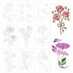 Flower Stencils, Garden Fence, Large Flower Stencils, Flower Templates, Reusable Stencils, Artist Drawing & Spelling Aids, Flower Templates, Stencils for Painting on Wood