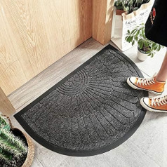 Pinkrin Outdoor Door Mat, 60 x 90 cm, Washable, Weatherproof, Non-Slip, High-Quality Doormat Semicircular Outdoor and Indoor, Aesthetic Outdoor Door Mat, Front Door, Dirt Trapper Mat