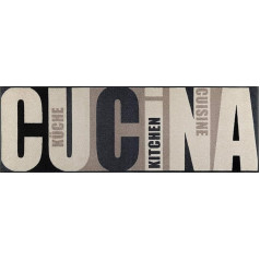 wash+dry Cucina Pura Door Mat, 60 x 180 cm, Washable for Indoor and Outdoor Use