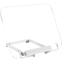 MSDADA Acrylic Book Stand for Reading, Cookbook Holder, Foldable & Portable, Lightweight for Office, Kitchen, School Book, Recipe, Magazine, Tablet, Laptop
