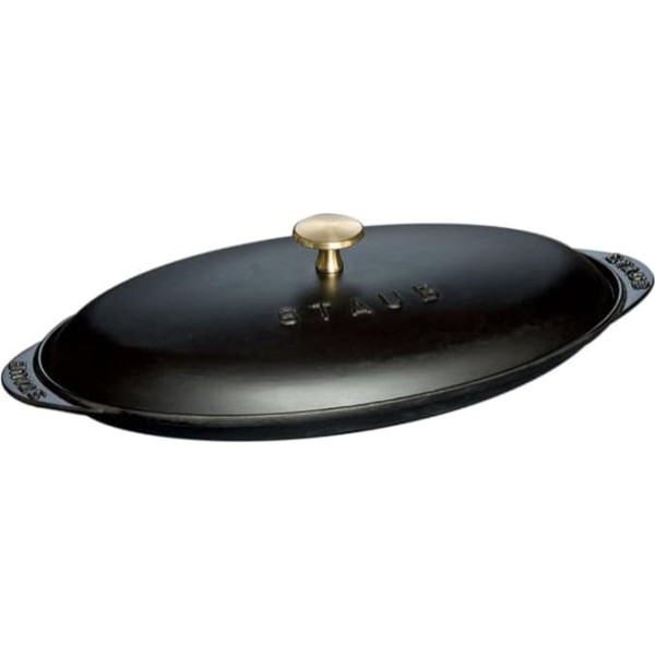Staub Fish plate Oval 31cm Black