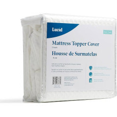 Lucid Cover for mattress topper, non-slip, soft and breathable, machine washable with zip, topper not included