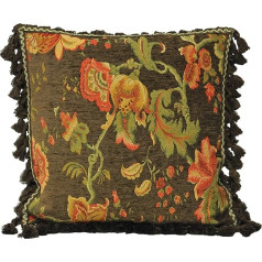 Paoletti Fairvale Brown Polyester Filled Tassel Cushion 55cm x 55cm