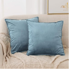 Deconovo Cushion Cover, Velvet Cushion Cover, Decorative Cushion Cover, Square Sofa, Set of 2