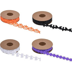 Halloween Ribbon, Wreath Ribbon Wrap, Ribbon Rolls Wrap, Ribbon Curling Wrap, Pumpkin Bat Ghost Web Sewing Crafts Ribbon, Trim Embellishment Ribbons 10 m for Halloween Party