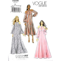 Vogue Patterns 9296 E5 Misses Dress, Tissue, Multi-Colour, 15 x 0.5 x 22 cm