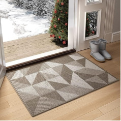 Color&Geometry Short Pile Fluffy Flat Pile Rugs Washable, Soft and Stain Resistant for Living Room, Kitchen, Hallway, Yard, Dining Room, Bedroom or Children's Room (Magic, Brown, 90 x 150 cm)