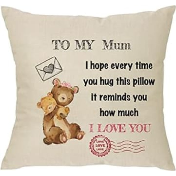 XUNLIZXY Memorable Pillow Case Cushion Cover Gift for Daughter Son Sisters Grandma Dad Granddaughter Mom Family Birthday Christmas Graduation Party Throw Home Decor (Mum)