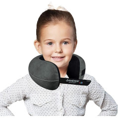 SANDINI TravelFix Junior - Premium Travel Pillow / Neck Pillow with Ergonomic Support Function for Children - Free Transport Bag with Attachment Clip - Made in EU