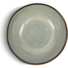 VIDI Alba Bowl Set in Sage Green, 6-Piece Bowl Set with Asymmetrical Design, Diameter 18 cm, Stoneware Serving Bowl, Oven, Microwave and Dishwasher Safe, Crockery Set for 6 People