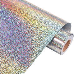 VINYL FROG Holographic Heat Transfer Vinyl Glitter Silver HTV Vinyl 12