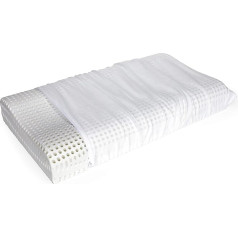 Talamo Italia - Talamo Italia Cushion for Bed, 100% Made in Italy, Orthocervical Pillow with Removable Cover, Perforated Memory Foam, Hypoallergenic and Breathable, 70 x 41 x 11.5 cm