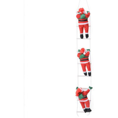 SHJOEE 3 Santa Claus on Ladder Climbing Santa Claus on Rope Ladder Santa Hanging Decoration Christmas for Walls, Windows, Garden, Christmas Tree Indoor Outdoor