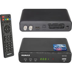 Humax Digital HD Fox Digital HD Satellite Receiver 1080P Digital HDTV Satellite Receiver with 12 V Power Supply Camping Astra Pre-Installed HDMI, SCART, DVB-S/S2 PVR Ready