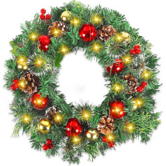 Christmas Wreath LED 30 cm Christmas Wreath for Door Christmas Wreath Table Christmas Wreath Door Wreath for Door Front Door Fireplace Christmas Decor