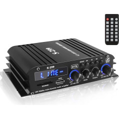 4.1 Channel 1600W Mini Amplifier, Bluetooth 5.0 Amplifier 50Wx4 + Active Subwoofer, Hi-Fi Integrated Speaker Amplifier, Home Audio Reception System, for Home or Car