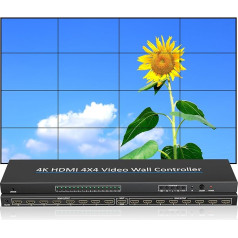 4K HDMI Video Wall Controller 4x4 16 Ways TV Processor Large Screen Video Splicer Box 2x2 2x3 3x3 5X2 6X2 5X3 2X7 2x6 3x4 4X3 Multi Video Screen Processor Splicer